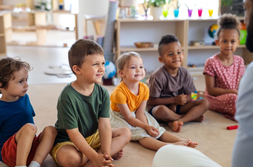 Children learning together in a classroom